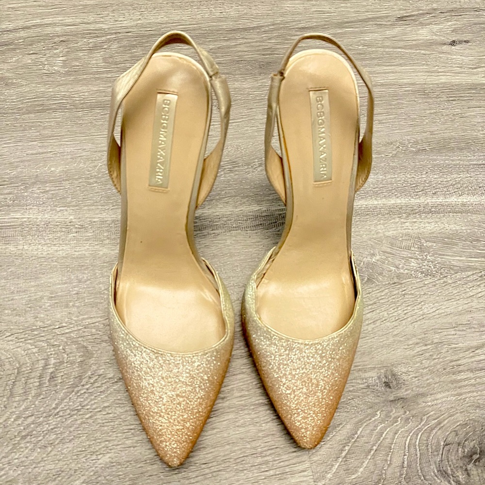 BCBC MAXAZRIA champagne ombré heels